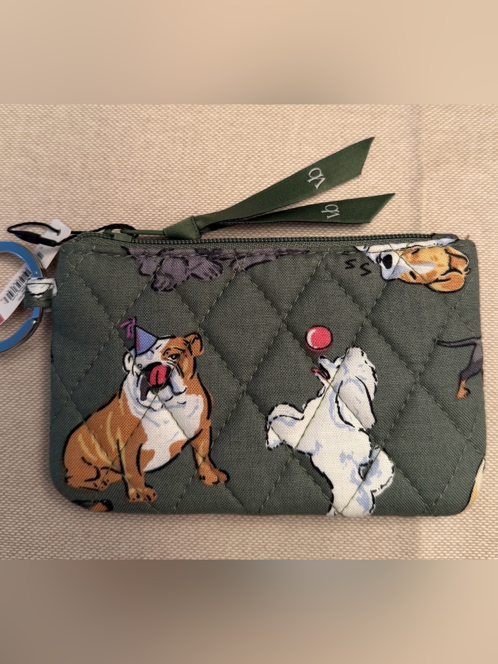 Vera Bradley Zip ID Case In Dog Park Pattern New With Tag